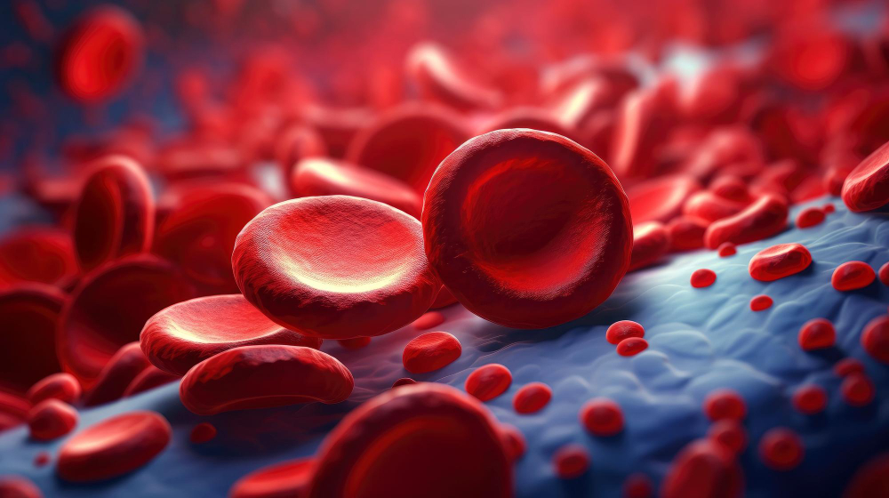 Microscopic view of blood cells representing Multiple Myeloma disease